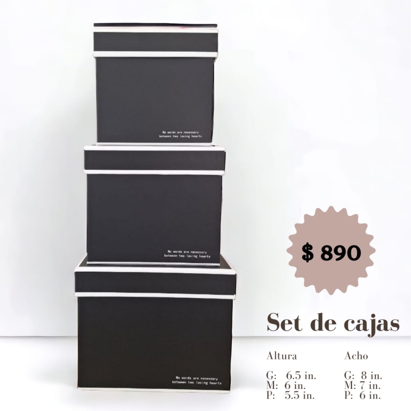 Set de 3 cajas negras 