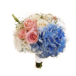 Ramo de novia de rosas y hortensia 