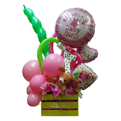 Arreglo de nacimiento en globos niña